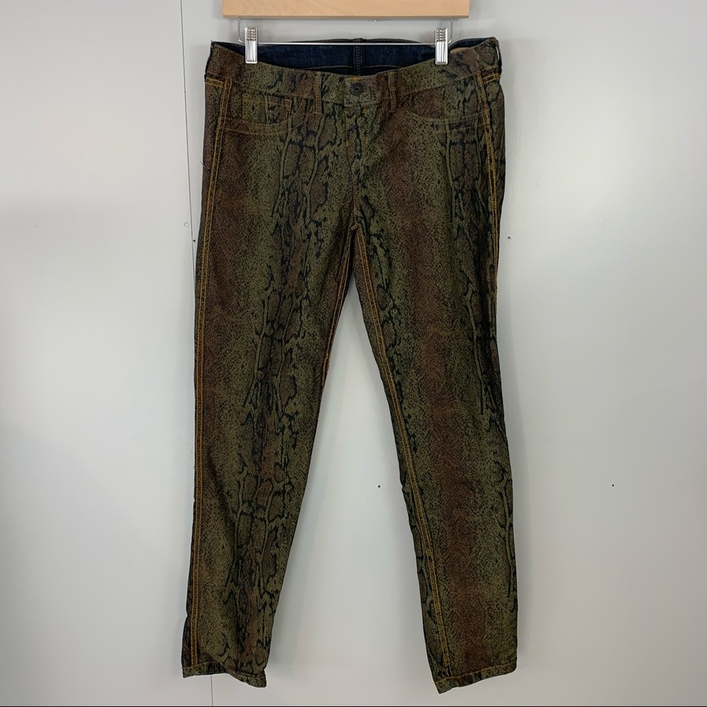 Bongo Reversible Jeans Snake Skin Dark Wash Blue Skinny 34